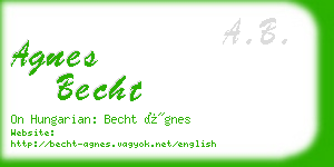 agnes becht business card